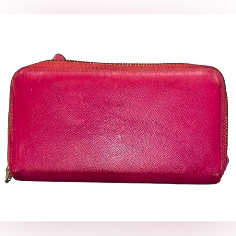 Authentic Prada Pink Saffiano Leather Pionia Fiocco Bow Long Wallet - Picture 3 of 12